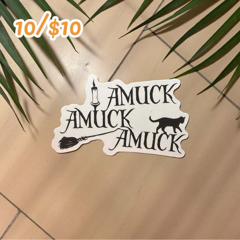 Amuck Amuck Amuck Sticker – Witchy Halloween Decal | Spooky Planner Sticker